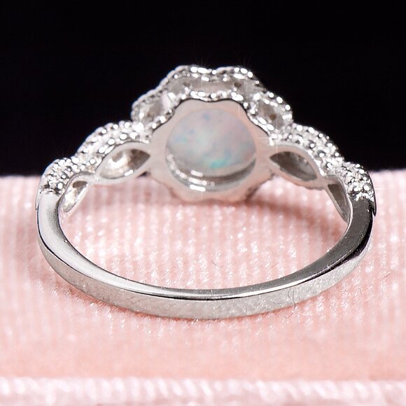 925 Sterling Silver Opal Ring – Size 6, Dainty Opal Gemstone, Gift For Her - Picture 6 of 9
